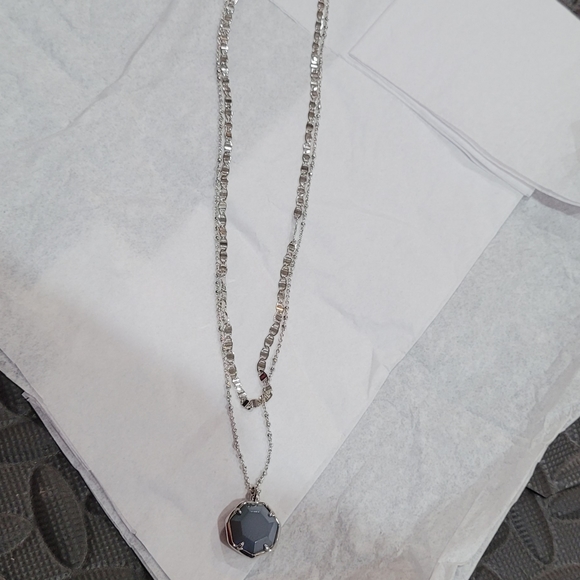 NWT Kendra Scott Drusy Necklace Layered Silver - Picture 14 of 16